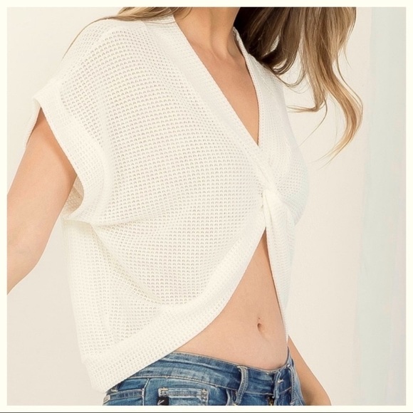 Ginger G Tops - V Neck front knot top